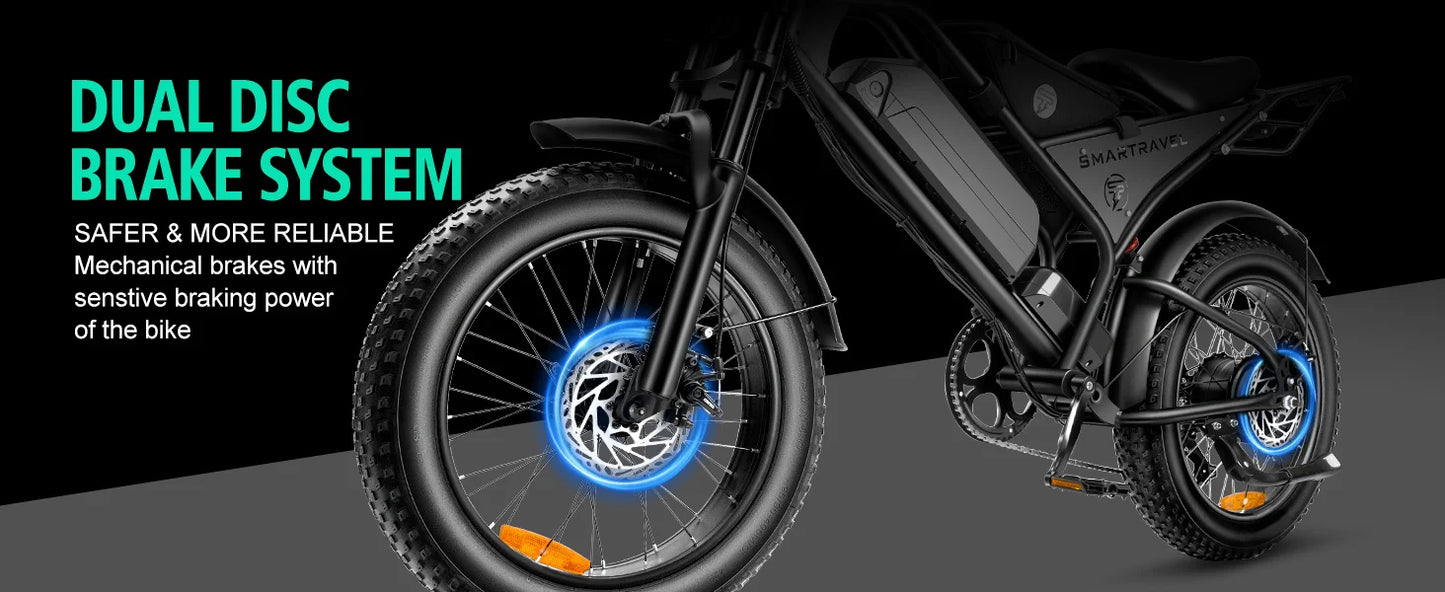 1000W Full Suspension Electric Bike for Adults – 48V 15Ah Battery, 28MPH Fat Tire Moped-Style E-Bike with Shimano 7-Speed and Disc Brakes