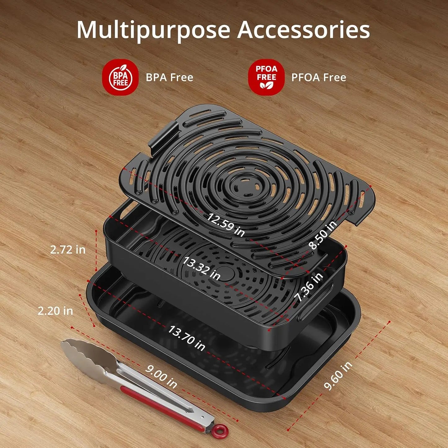 7-in-1 Smokeless Indoor Electric Air Grill Fryer Combo with See-Through Window