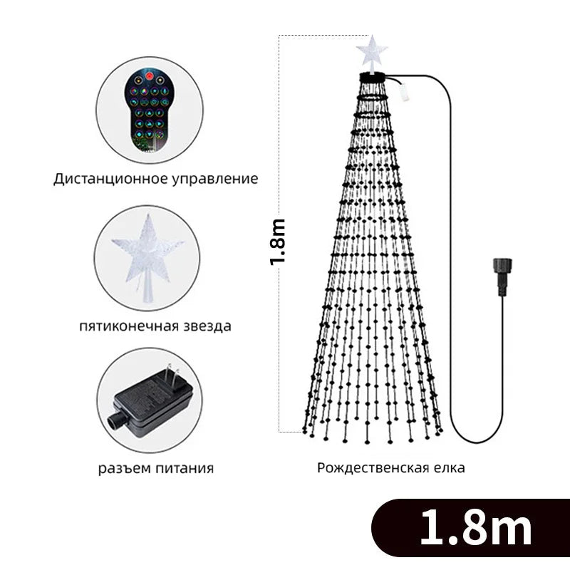 RGB 400 LED USB Bluetooth App Remote Control Christmas Tree Lights for Christmas New Year Decoration