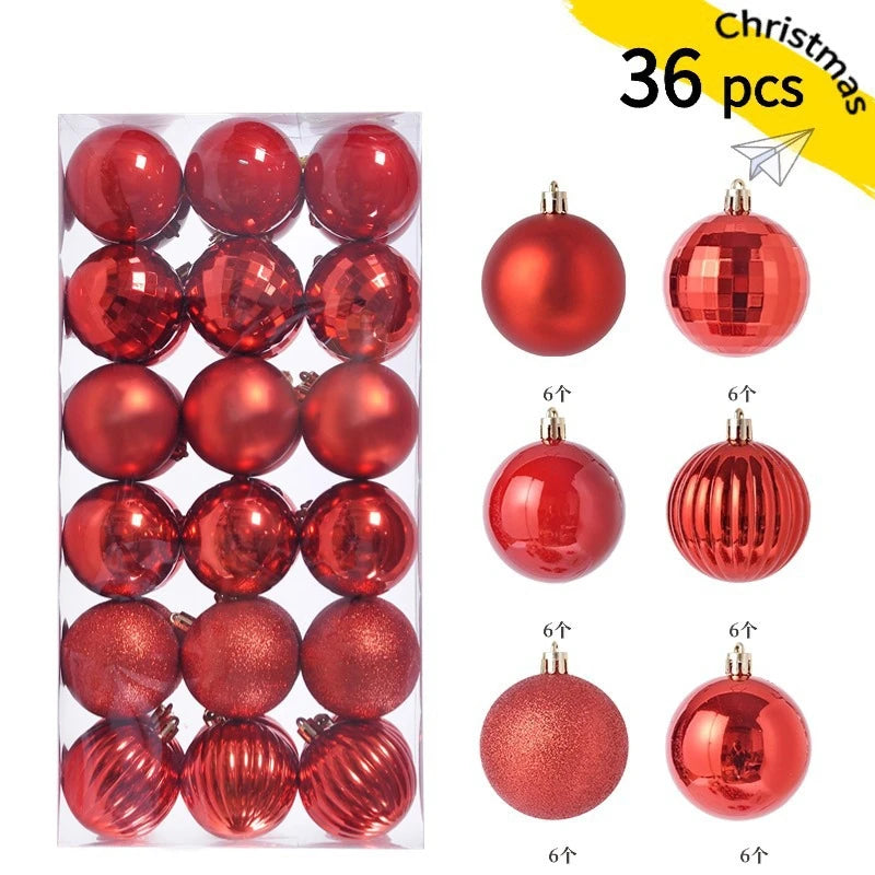 24/36 Pcs Hanging Christmas Tree Ornaments 3/4CM Balls Multiple Colors