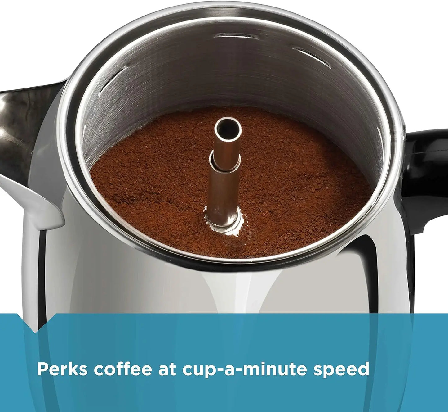 Farberware 4-Cup Electric Coffee Percolator – Stainless Steel Coffee Maker with Automatic Keep Warm & No-Drip Spout