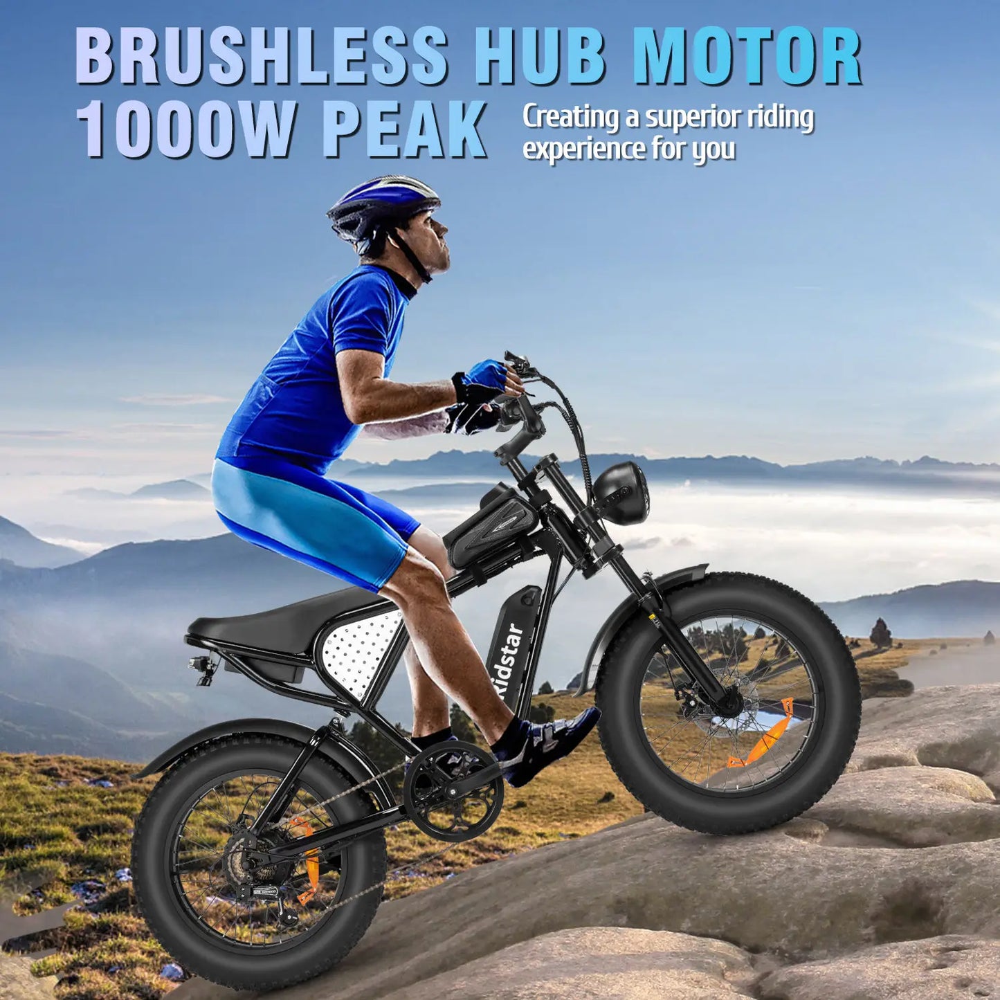Ridstar Q20 Lite Electric Bike 1200W Peak Motor 20” Fat Tire E-Bike with 48V Battery