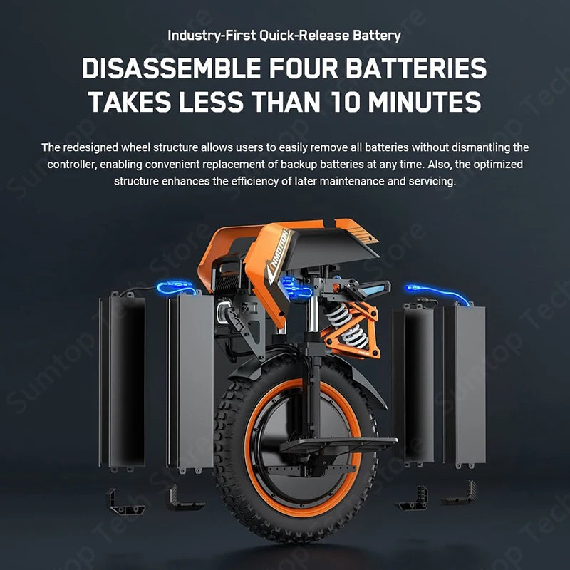 INMOTION Adventure V14 Electric Unicycle 70km/h Speed 134V 2400Wh 50S Motor C40 9000W High Torque EUC Unicycle Wheel