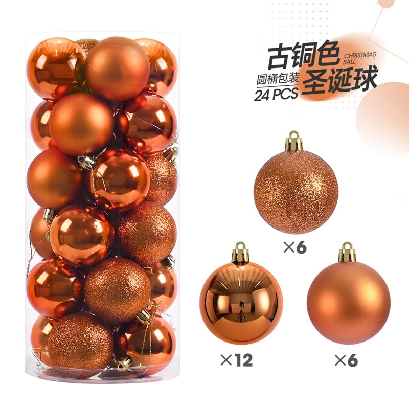 24/36 Pcs Hanging Christmas Tree Ornaments 3/4CM Balls Multiple Colors