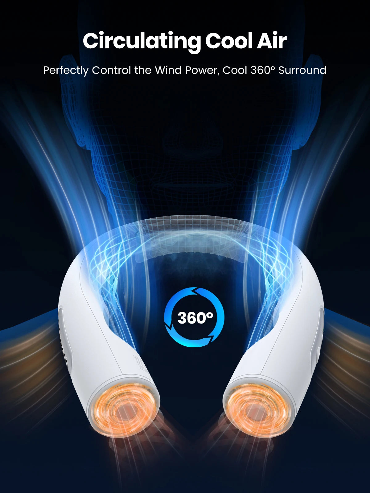 Warmco 10000mAh Portable Neck Fan