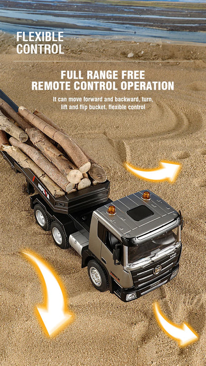 Huina 1318 1:18 RC Flatbed Transport Truck – 9-Channel Alloy Trailer Model