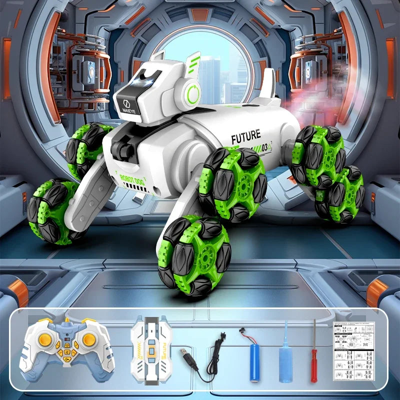 Rc dog robot Puppy Electronic Stunt car Dual Mode Music Song intelligent Mechanical Animals Spray Control for Kids Boys Gifts