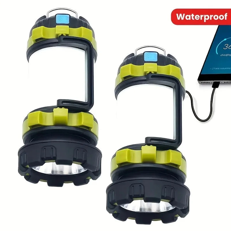 Rechargeable LED Camping Lantern 1000LM Flashlight with Power Bank & 6 Lighting Modes