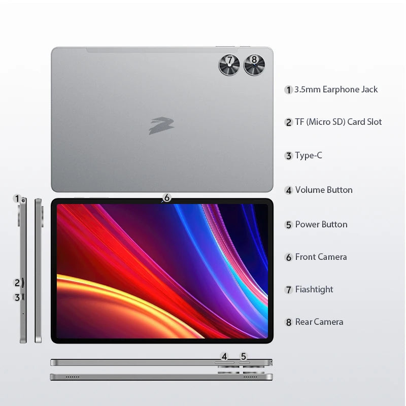 SVITOO Android 16 Tablet 11 Inch Octa-Core Processor 20GB RAM 128GB ROM 8800mAh Battery WiFi 5 BT 5.0 GPS Widevine L1 With Case