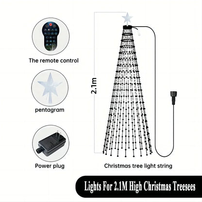 7FT 400LEDs Smart LED Dynamic RGB Color App Music Sync Timer Christmas Tree Lights