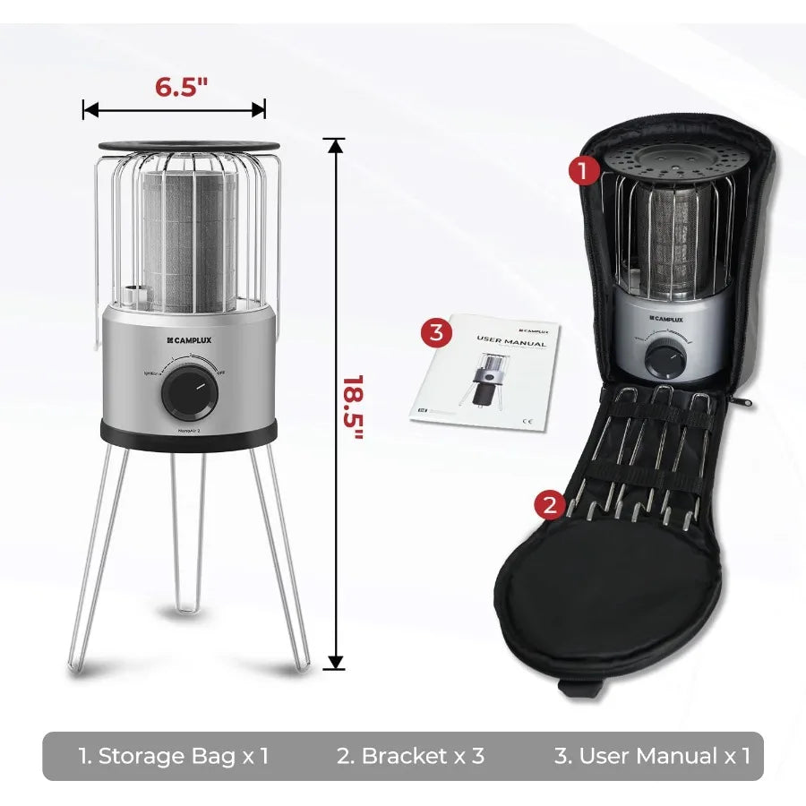 Camplux 2-in-1 Portable Propane Heater & Outdoor Stove – 8,500 BTU with Drink Warmer, Safety Shut-Off, and Carry Bag