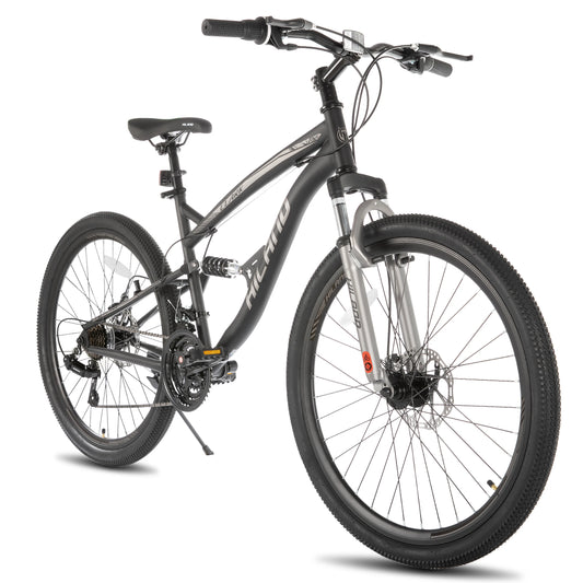 Hiland 26” Full Suspension Mountain Bike 21-Speed Dual Disc Brake Bicycle