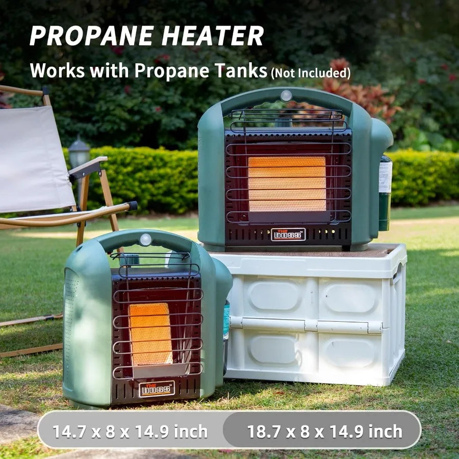Portable 6,000 BTU Propane Space Heater with LED Light – Compact Outdoor Heater for Camping, Patios & Small Spaces