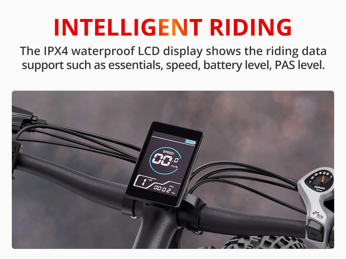 AMYET EB26 1000W Electric Bike with 26" Fat Tires & 48V Battery