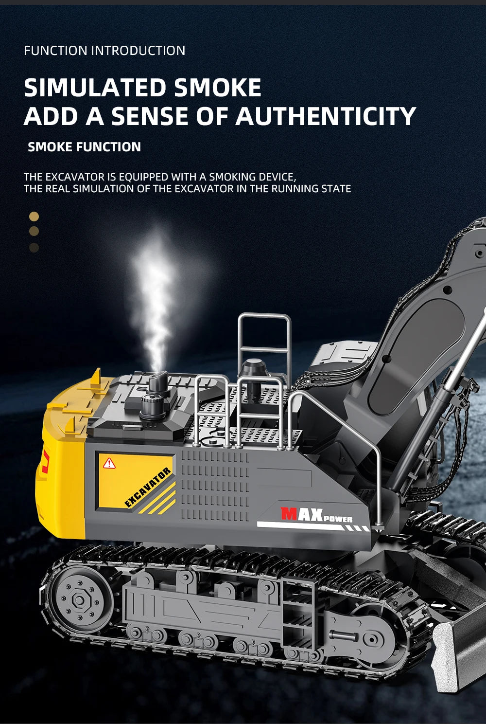 1:18 Alloy RC Excavator – 17-Channel Full Simulation Construction Vehicle