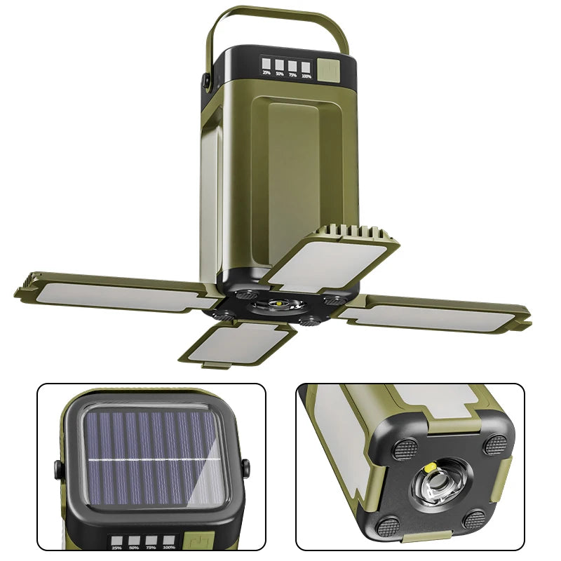 Rechargeable Lantern Power Bank Solar Camping Lantern Portable LED Tent Light