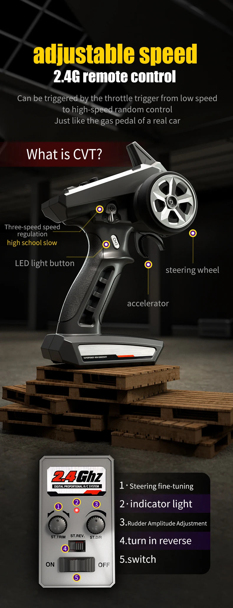 Teeggi 16101 / 16102 PRO 1:16 RC Drift Car – 70KM/H Brushless 4WD Off-Road Monster Truck with LED Lights