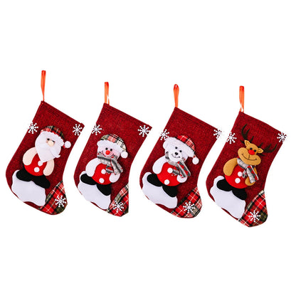 Embroidered Snowman Christmas Stockings – 4 Pack