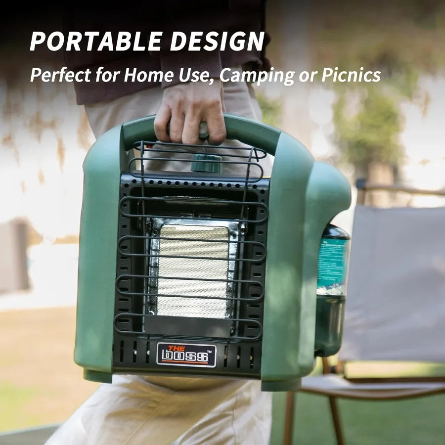 Portable 6,000 BTU Propane Space Heater with LED Light – Compact Outdoor Heater for Camping, Patios & Small Spaces