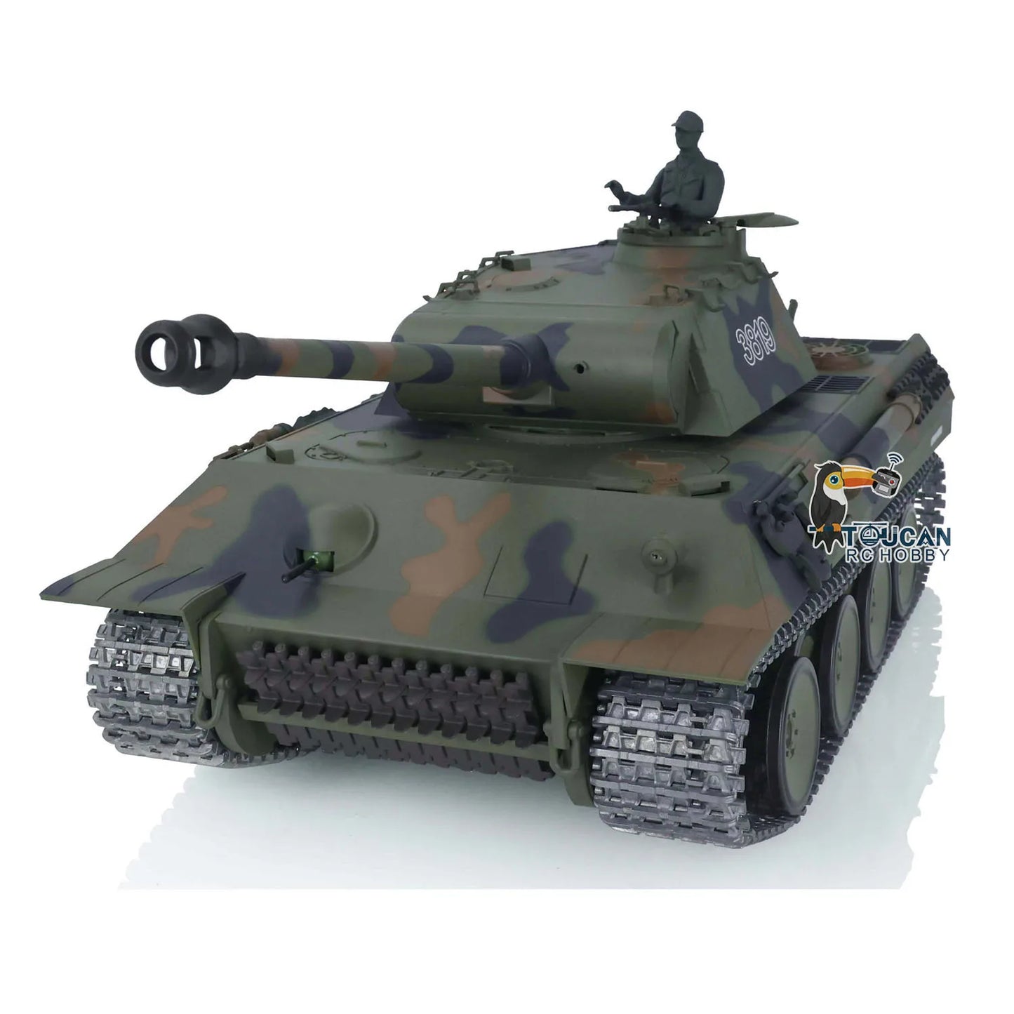 1/16 Heng Long German Panther V RC Tank Toy – 2.4GHz Metal Version with Smoke, Recoil, and Infrared Battle System