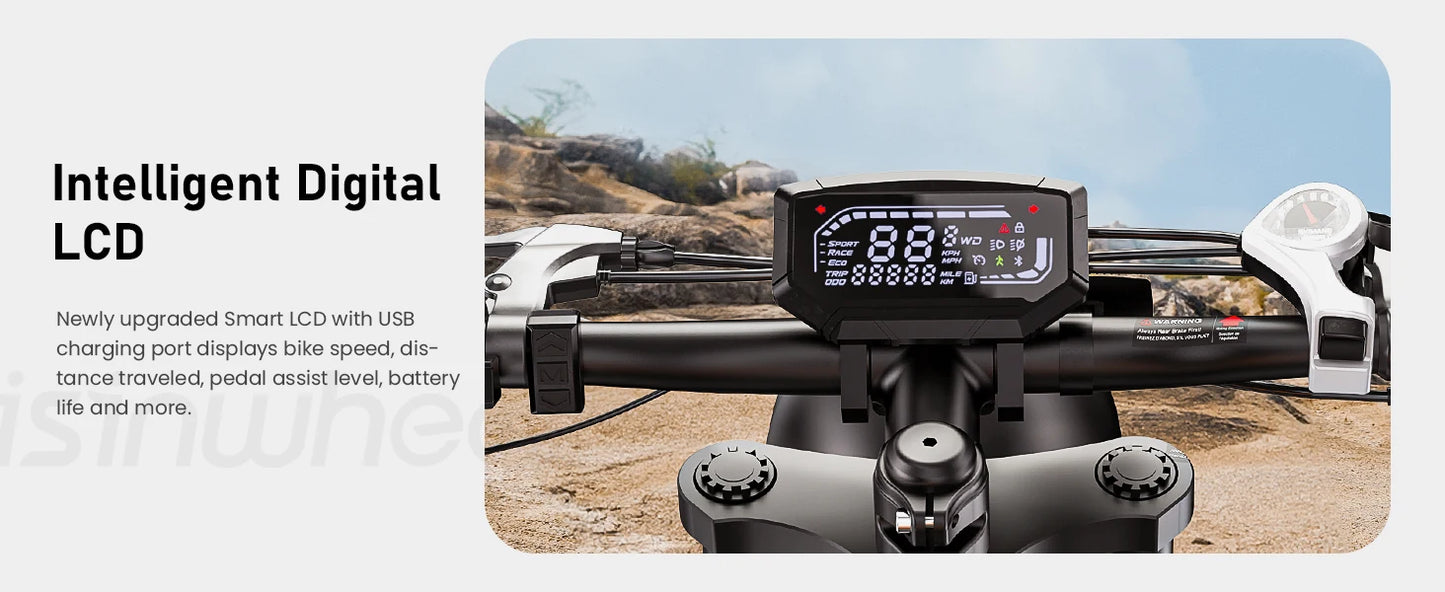 R6 Fat Tire Electric Bike – 1500W Off-Road Power with Full Suspension