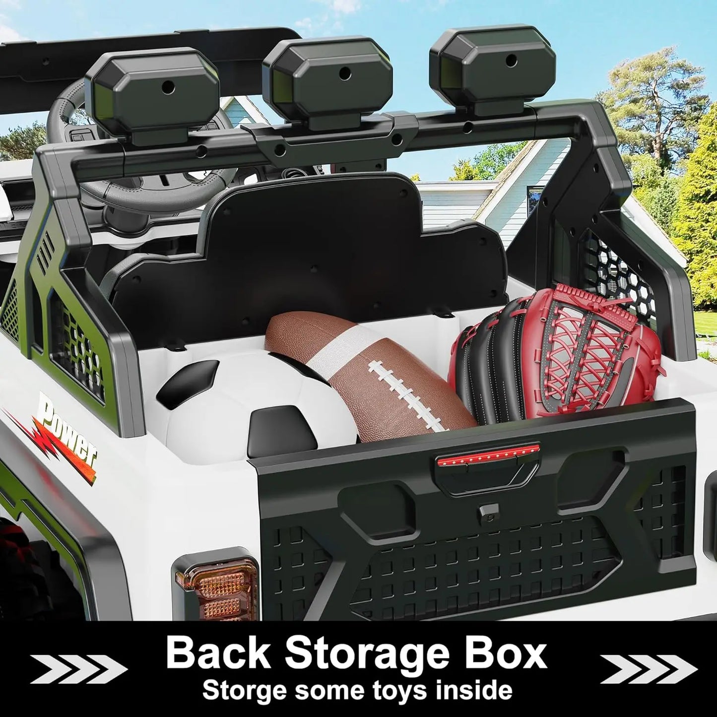 24V Power Wheels Ride-On Car for Kids with Remote Control – 6 Wheels, 4WD Switchable, Bluetooth, 3 Speeds & Electric Battery Vehicle for Ages 3–6