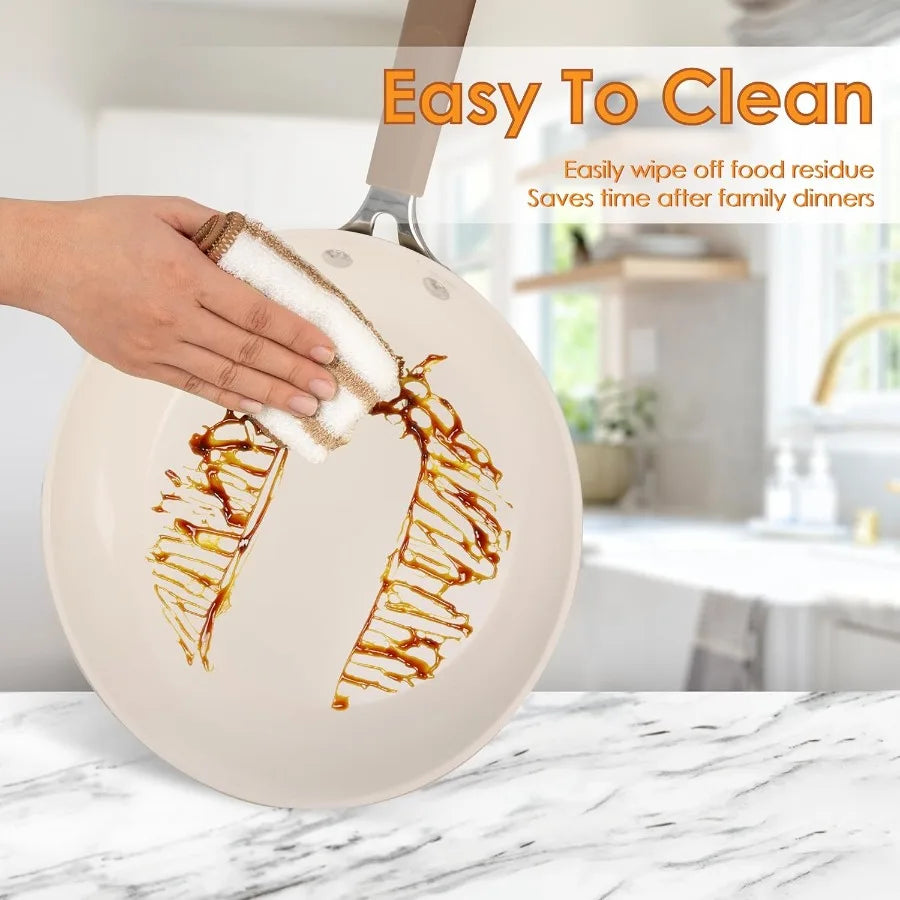 22-Piece Nonstick Ceramic Cookware Set – Pots, Pans & Kitchen Tools
Induction-Compatible Cookware with Stay-Cool Handles