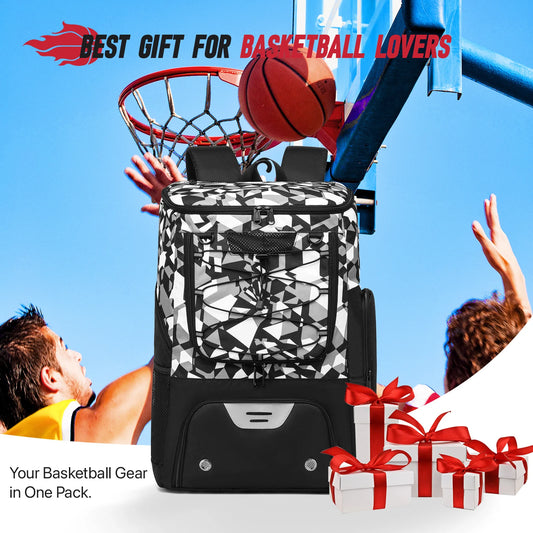 Basketball Sports Backpack with Ball, Shoe & Gear Compartments – Large Capacity & Water-Resistant