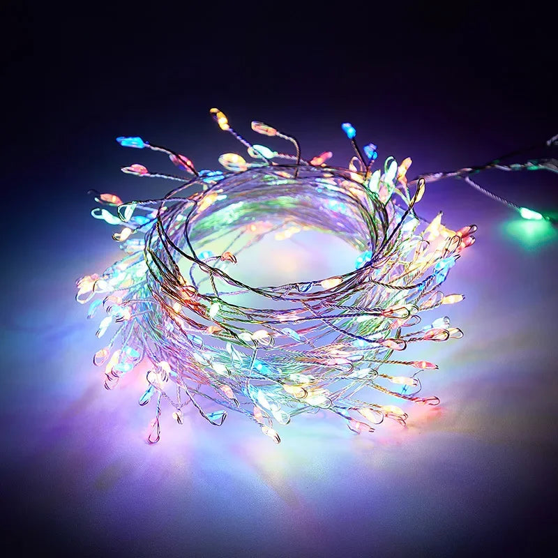 3/6/9M USB Power LED Firecracker String Lights Remote Control Garland Fairy Lights for Wedding Party Garden Christmas Decoration