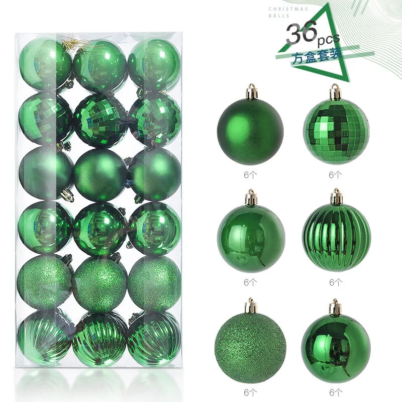 24/36 Pcs Hanging Christmas Tree Ornaments 3/4CM Balls Multiple Colors