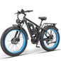 Kajelaisi 3000W Dual Motor Electric Bike – 52V 26Ah Battery, Full Suspension, Hydraulic Brakes, 24x4.0 Fat Tires, 38 MPH Off-Road E-Bike for Adults