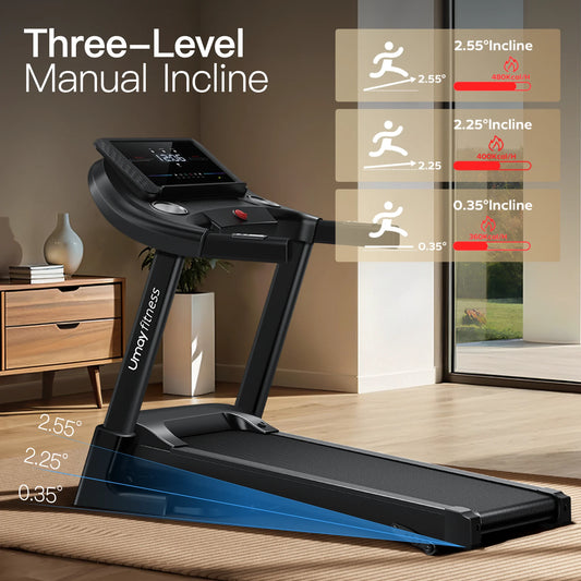 UMAY U50 Folding Treadmill – 3.0HP Brushless Motor, 3-Level Incline, 300 lbs Capacity