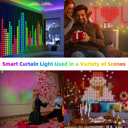 400 LED Smart Christmas Curtain String Outdoor Fairy Lights with App Remote Control Music Sync