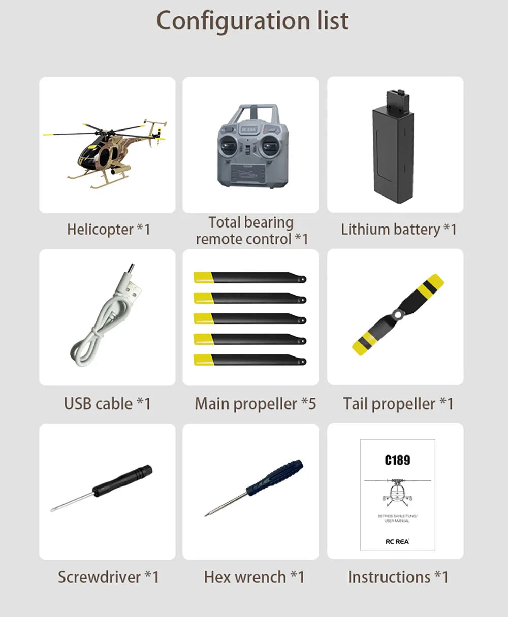 RC ERA C189 MD500 2.4G 6CH Flybarless Brushless RC Helicopter with Altitude Hold – 1:28 Scale