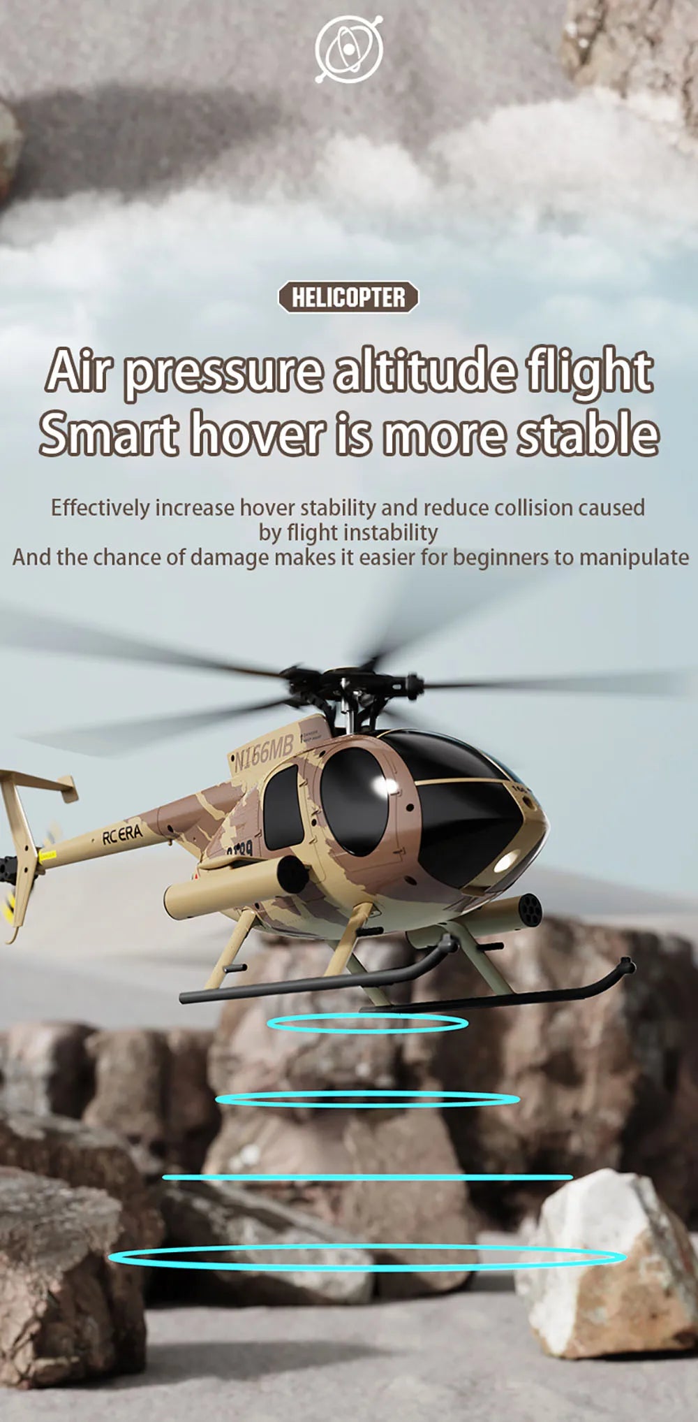 RC ERA C189 MD500 2.4G 6CH Flybarless Brushless RC Helicopter with Altitude Hold – 1:28 Scale