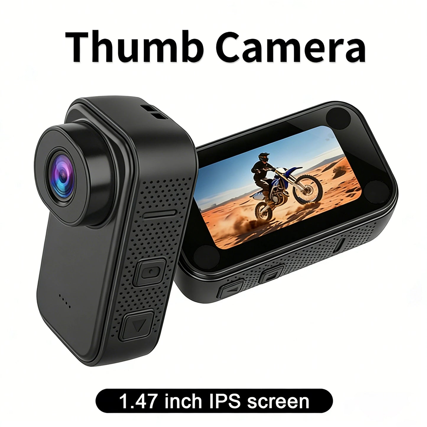 1.44" HD 1080P Thumb-Sized Action Camera with Memory Card & IPS Screen