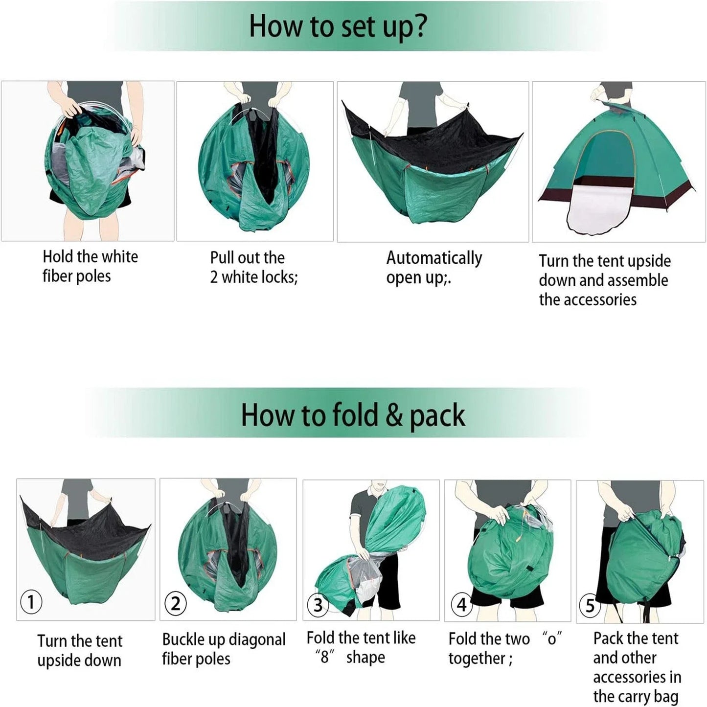 Automatic Pop Up Camping Tent for 2-3 People Waterproof Portable Outdoor Sheltererson