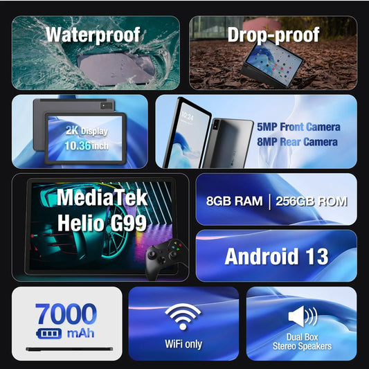 AGM PAD P1 Waterproof 10.36” FHD+ Rugged Android Tablet – 8GB+256GB