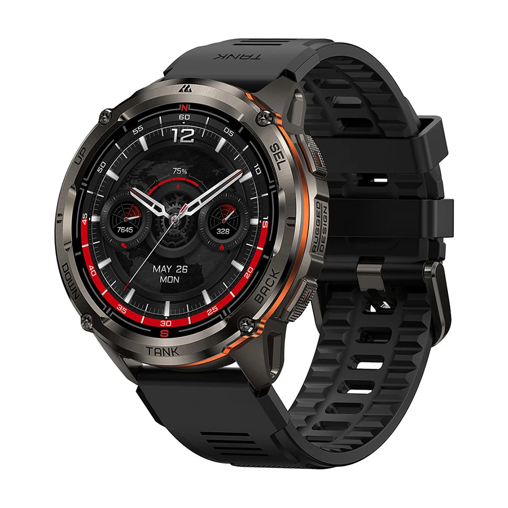 KOSPET TANK T3 Ultra 2 GPS Smartwatch for Men – Compass, Altimeter, Barometer, 5ATM Waterproof, AMOLED Display