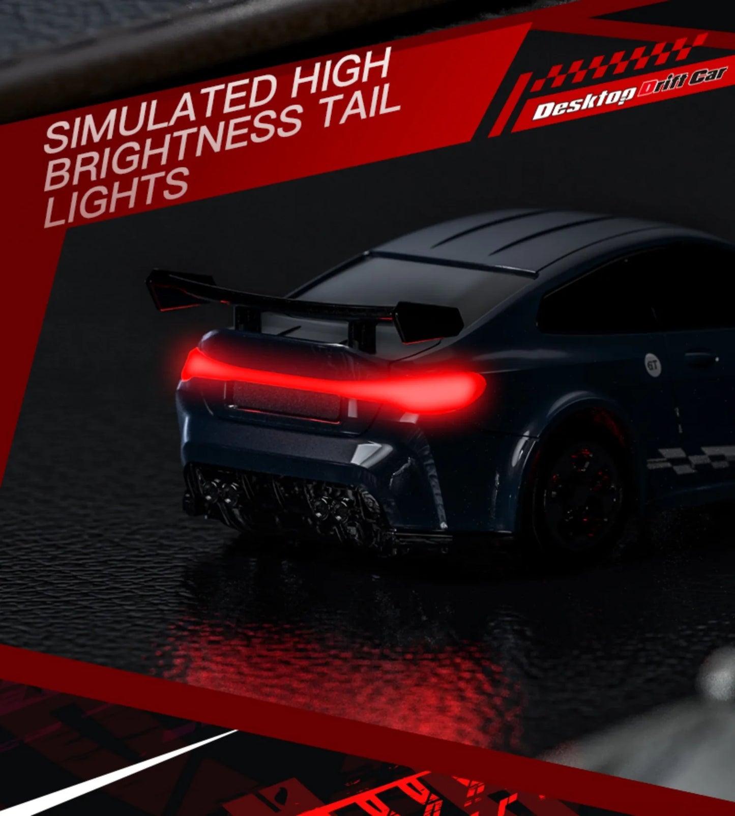 KF20 1:64 Mini Drift RC Car – 4WD Remote Control Racing Car with LED Lights, USB-C Charging, Full Proportional Control Toy for Kids & Adults