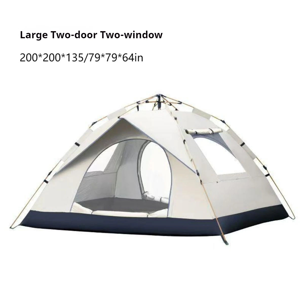 3-4 Person Automatic Quick-Opening Tent, 201T Polyester, 1500mm Waterproof, Dual Doors & Windows, Lightweight Fiberglass Frame