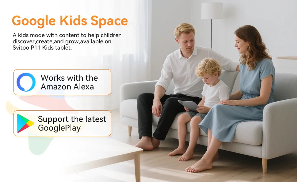 SVITOO 11-Inch Android 15 Tablet – 16GB RAM + 128GB ROM (1TB Expandable)