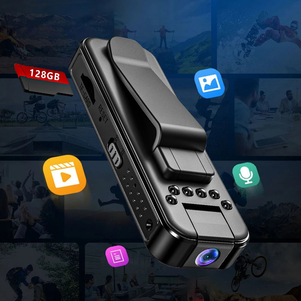 1080P HD Mini Body Camera with Night Vision & Motion Detection