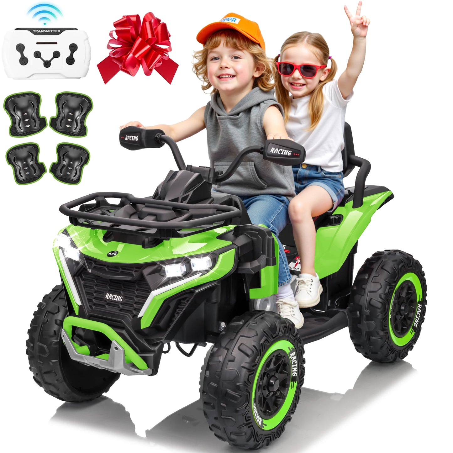24V Large 4WD Ride-On UTV for Kids – 800W Motor, Dual Leather Seats, Remote Control