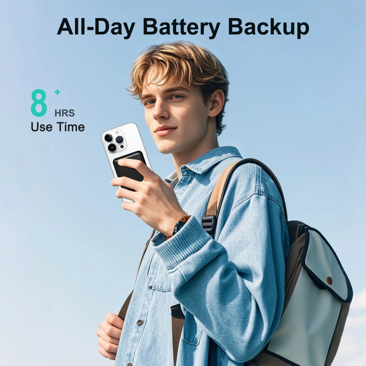 Magnetic Wireless Power Bank 5000mAh – Slim & Portable Fast Charger