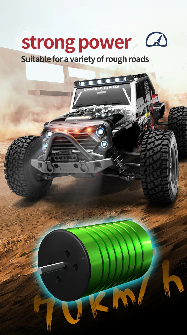 Teeggi 16101 / 16102 PRO 1:16 RC Drift Car – 70KM/H Brushless 4WD Off-Road Monster Truck with LED Lights