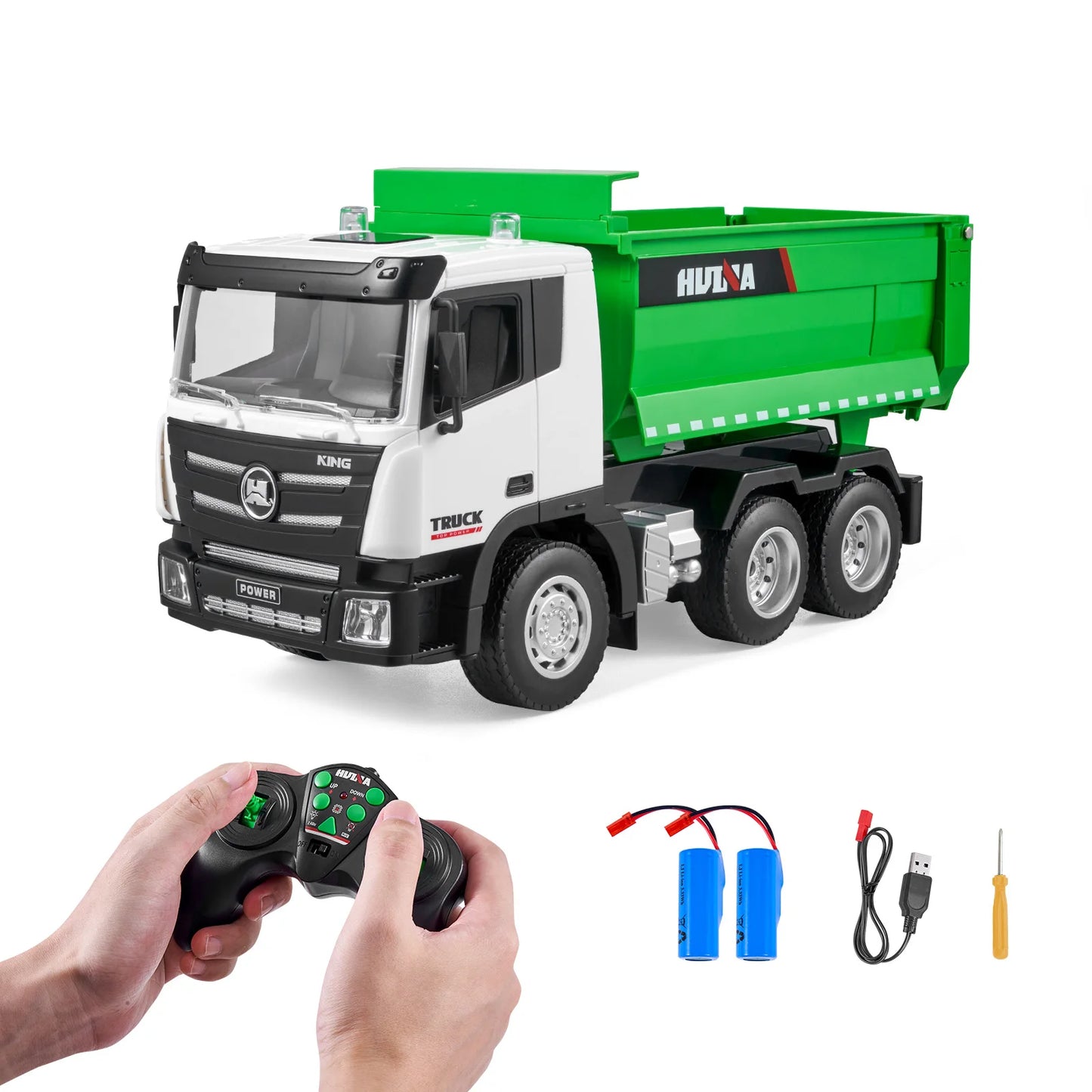 SucceBuy 1:18 RC Dump Truck – 9-Channel Heavy-Duty Remote Control Hauler