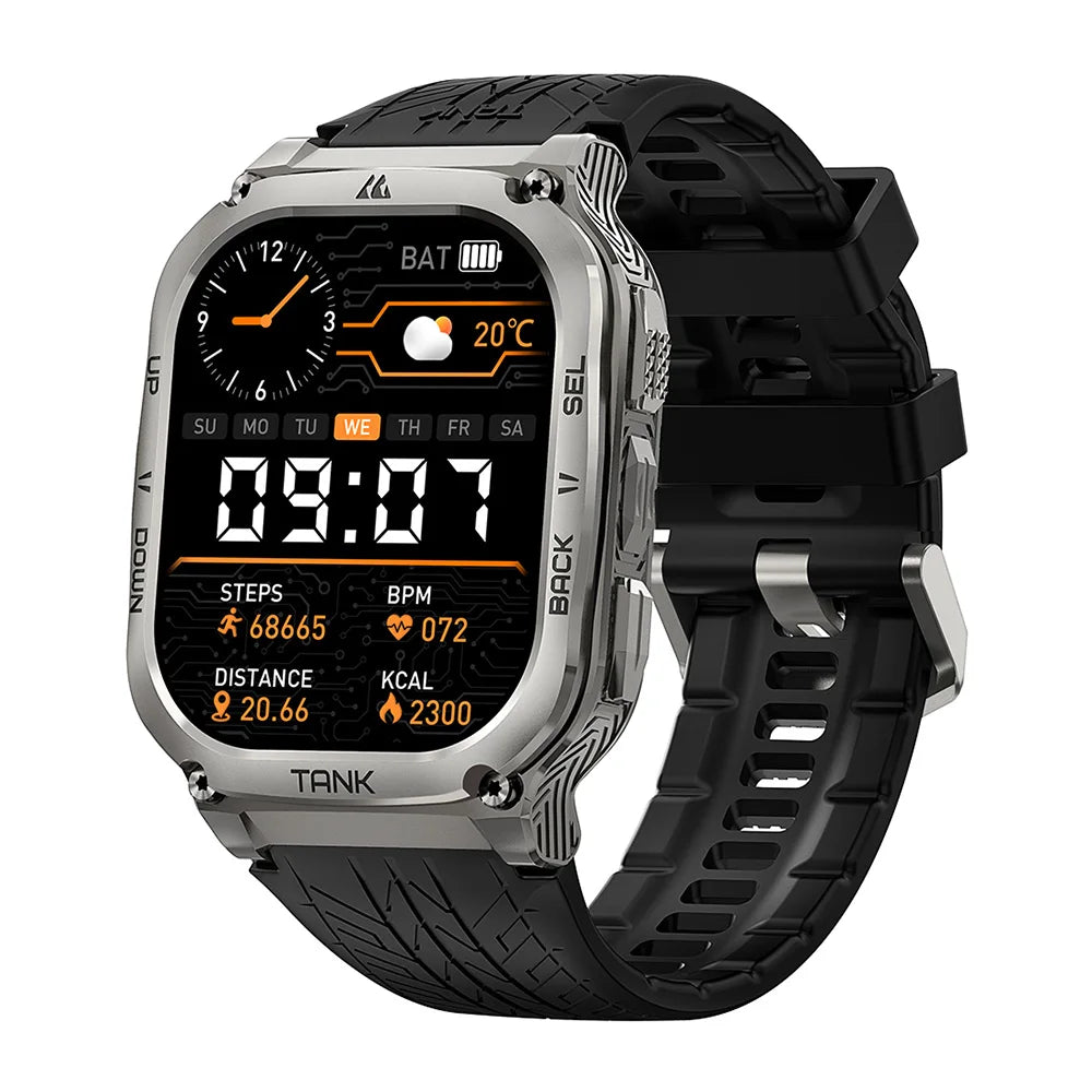 KOSPET TANK M3 Rugged Smart Watch for Men – Military Grade Durability, AMOLED Display, Bluetooth Calling & 60-Day Standby Battery
