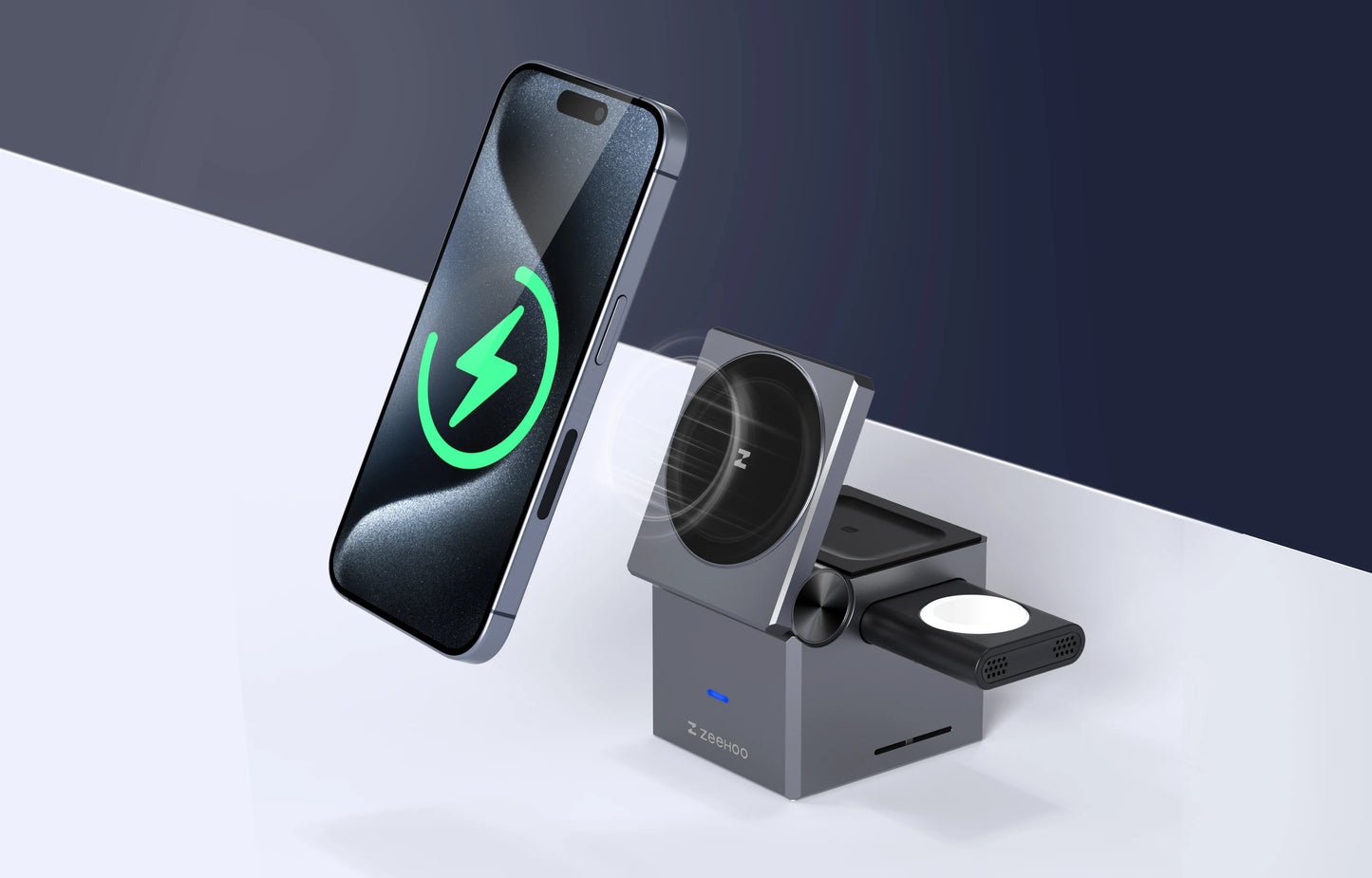 ZeeHoo 3-in-1 Magnetic Wireless Charging Station for Apple Devices