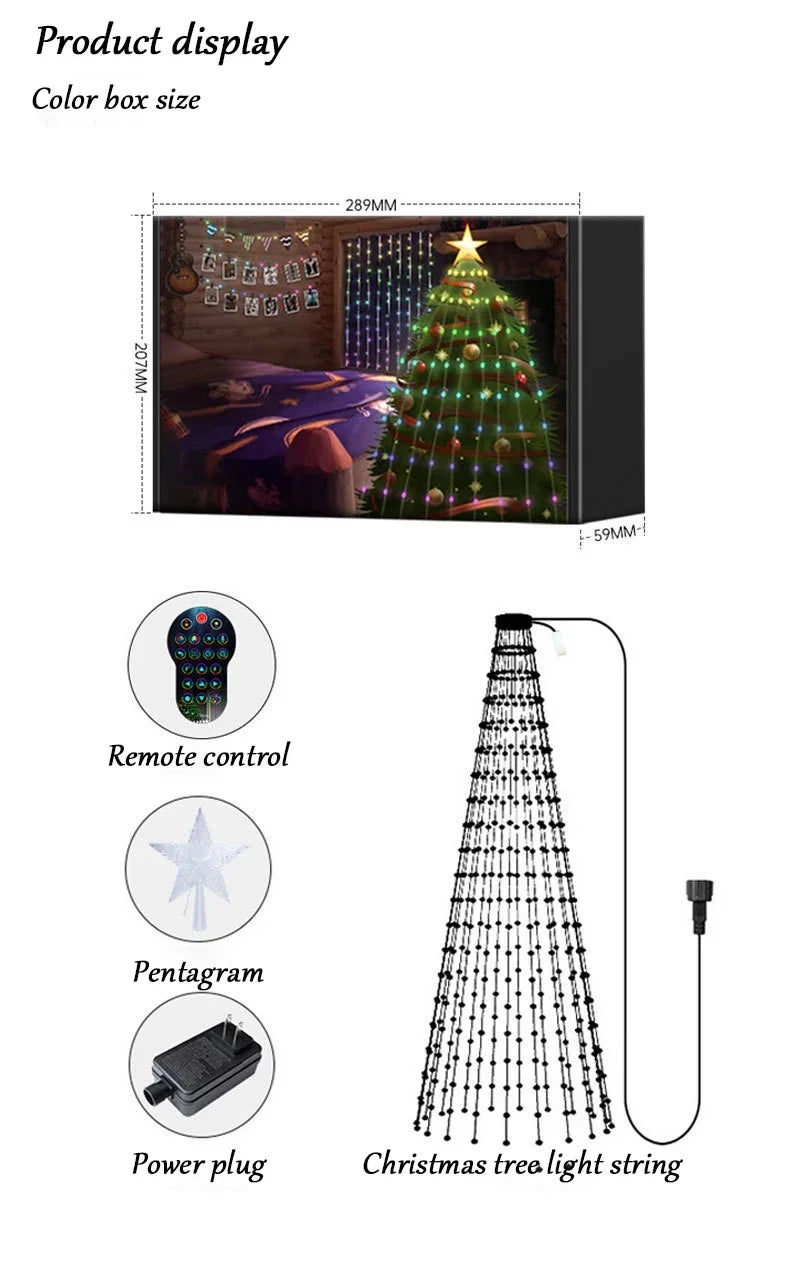 7FT 400LEDs Smart LED Dynamic RGB Color App Music Sync Timer Christmas Tree Lights